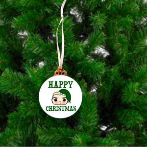 Ornament Tree Holiday Happy Christmas Harry Potter Draco Malfoy Wood Round